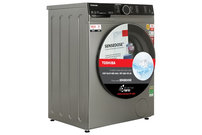 Máy Giặt Sấy Toshiba Inverter Giặt 10.5 Kg - Sấy 7 Kg TWD-BM115GF4V(SK)